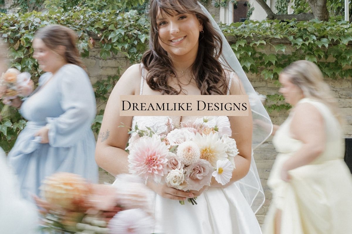 Dreamlike, ethereal wedding bouquet with a soft swirling effect